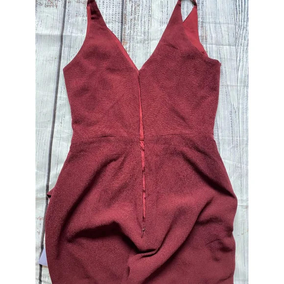 Dress the Population Sam Shirred Burgundy Elegant Jumpsuit NWOT Small - Picture 8 of 8